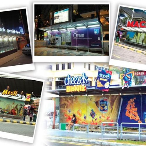 Bus shelter advertising