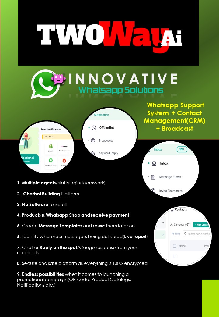 Two WayAI Whatsapp- CRM Features