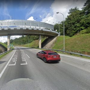 Overhead-bridge - Billboard - Karak -
 Kuantan-to-Gombak - Kuala-Lumpur@KM-38.95 - East-bound- Side B
