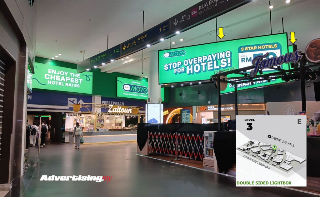 KLIA2 Arrival Gateway Double Sided Hanging Lightbox
