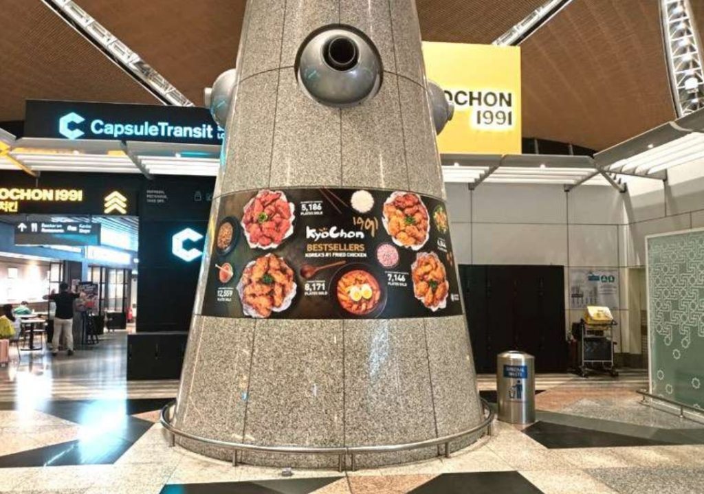 Capsule-Style Pillar Wrap at KLIA1 Domestic Departures